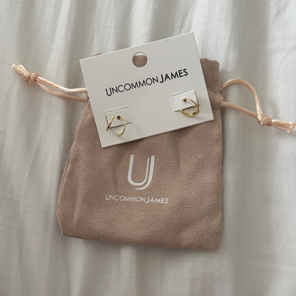 Uncommon James Seeing Double Gold Hoop Earrings